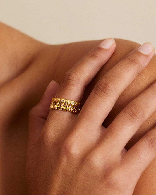 Golden Braided Elegance Wedding Band 2