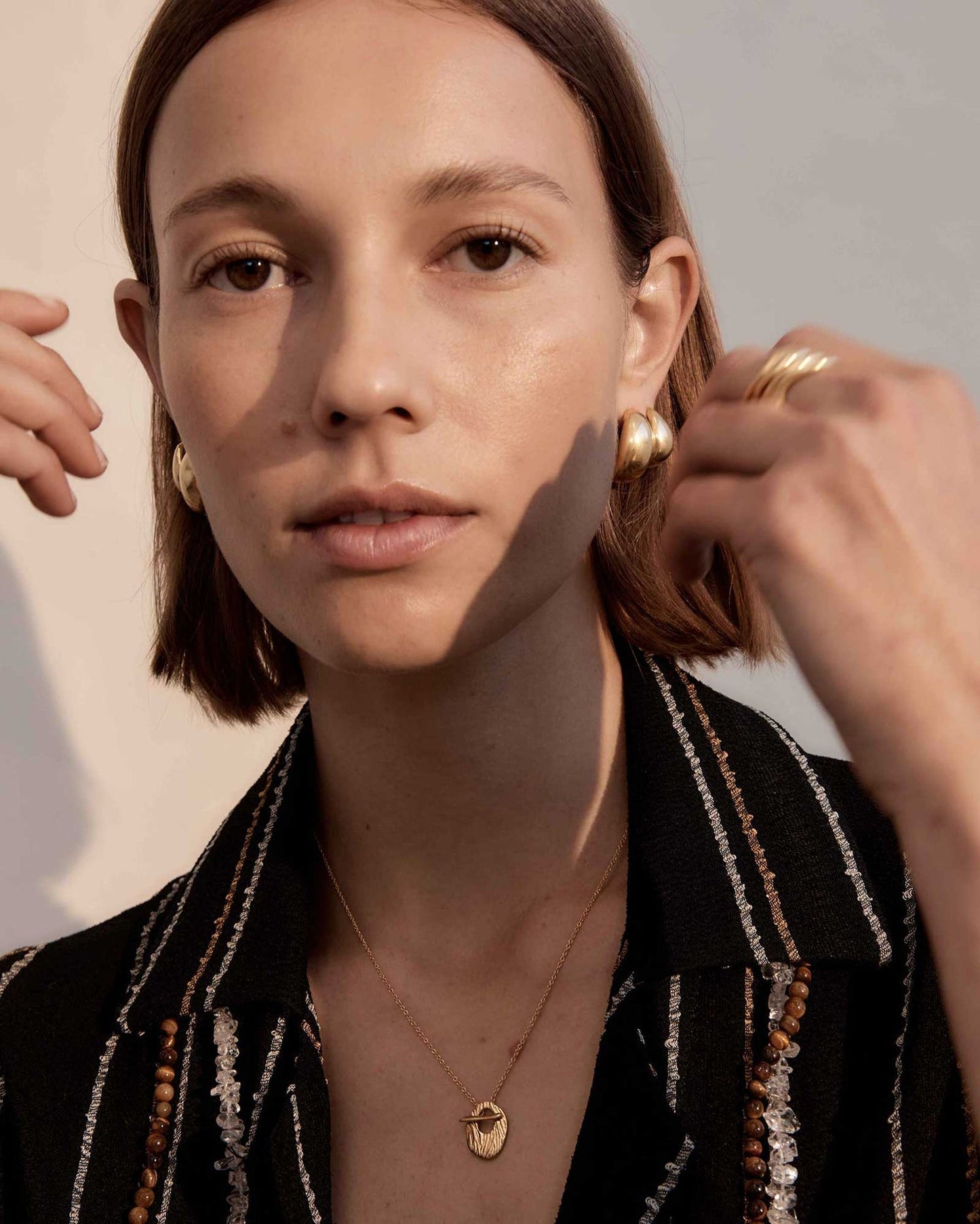 Elegant Gold Crescent Hoop Earrings 7