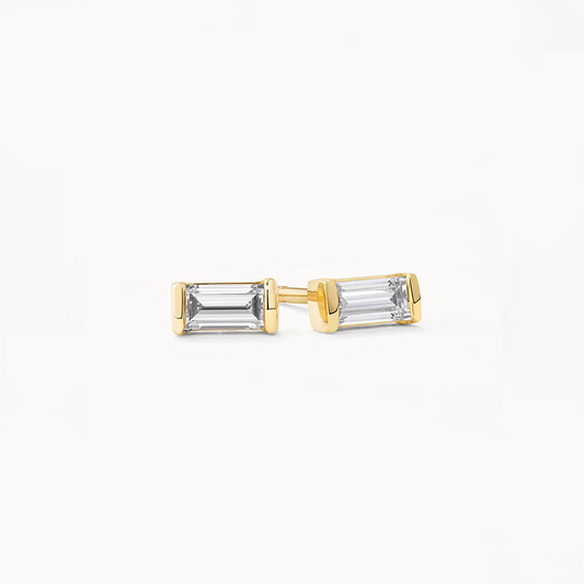 Elegant 0.22 TCW Baguette Lab-Grown Diamond Stud Earrings 1