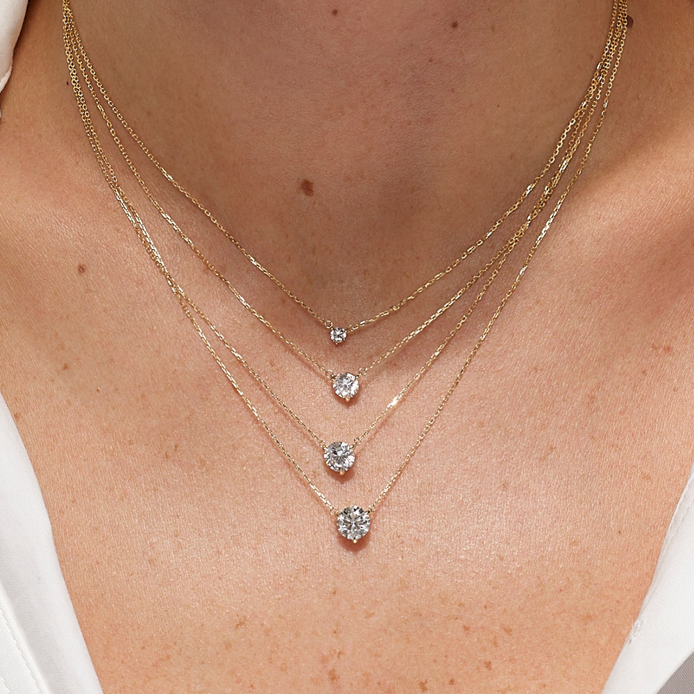 Radiant 1.0 CT Round Lab-Grown Diamond Solitaire Necklace 5