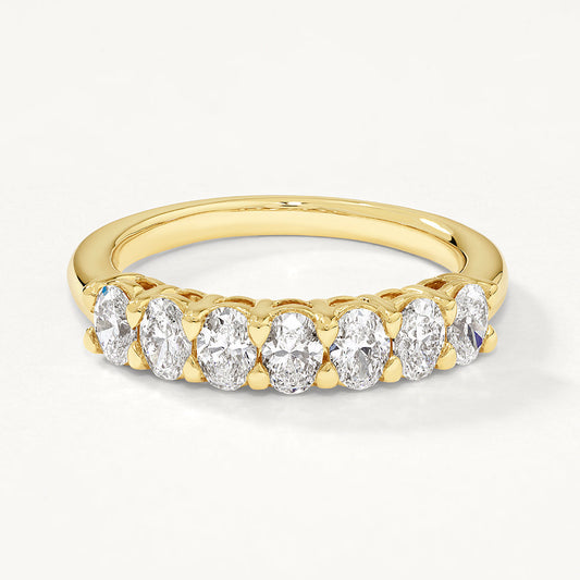 1.0 CT Oval Lab Grown Diamond Half Eternity Wedding Band 1