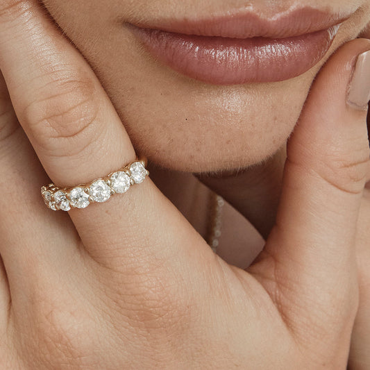 2.0 CT Oval Lab Grown Diamond Half Eternity Wedding Band 2