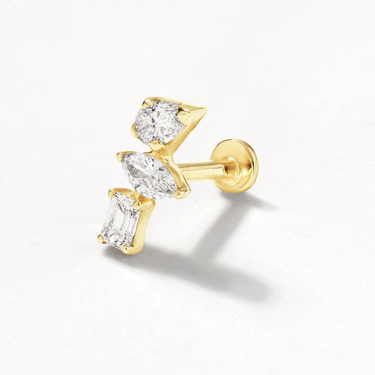 0.18 TCW Round, Marquise & Emerald Lab Grown Diamond Stud Earrings 1