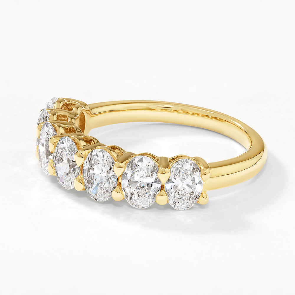 2.0 CT Oval Lab Grown Diamond Half Eternity Wedding Band 8