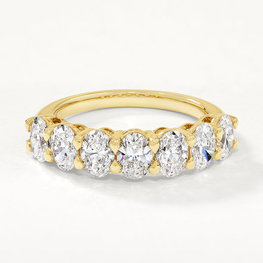 2.0 CT Oval Lab Grown Diamond Half Eternity Wedding Band 1