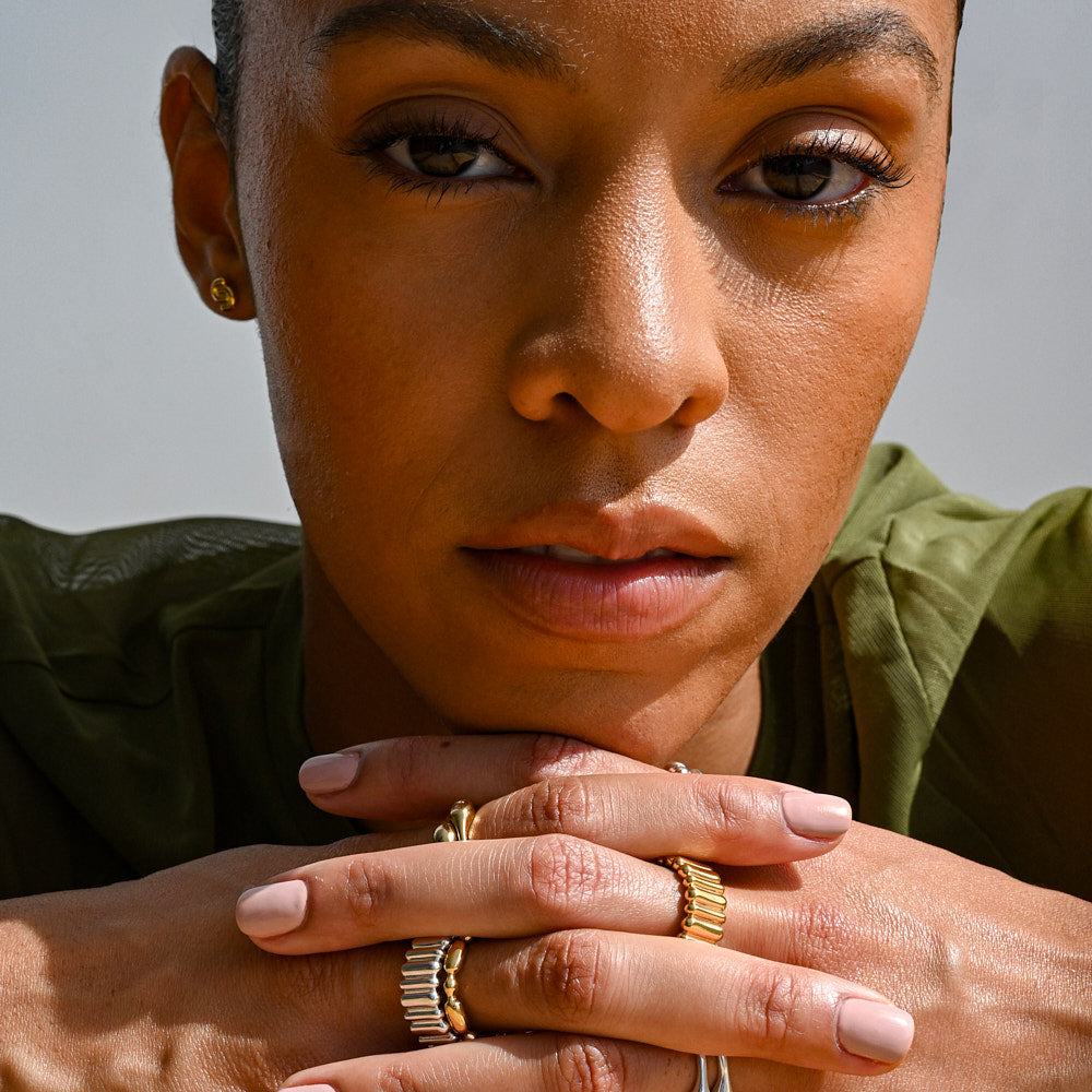 Texture Solid Gold Wedding Band 5