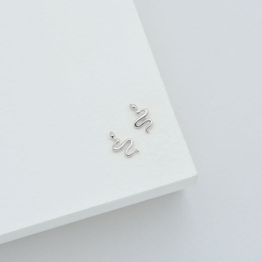 Golden Serpent Twist Stud Earrings 2