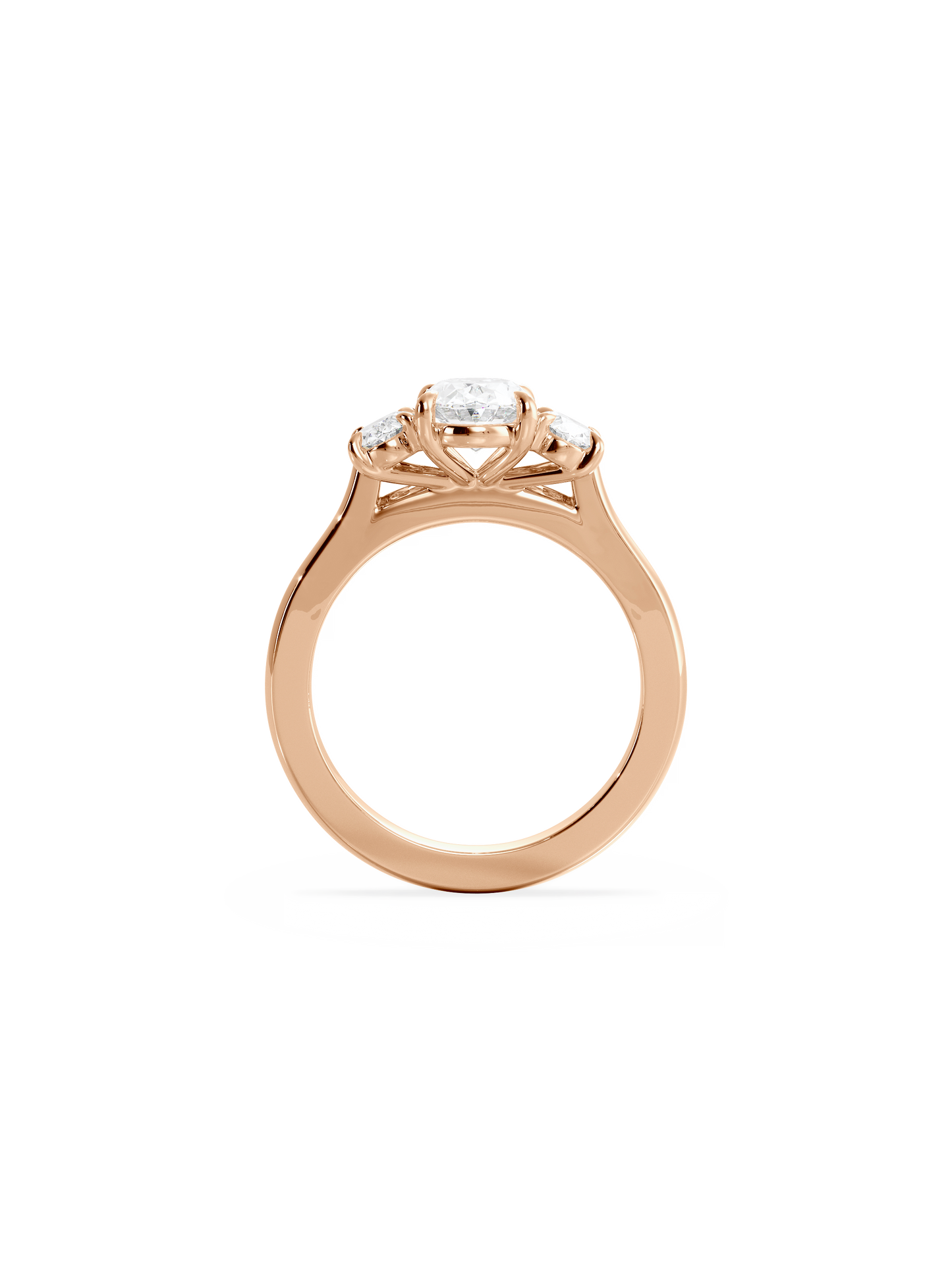 Three Stone-Oval Lab Grown Diamond Engagement Ring