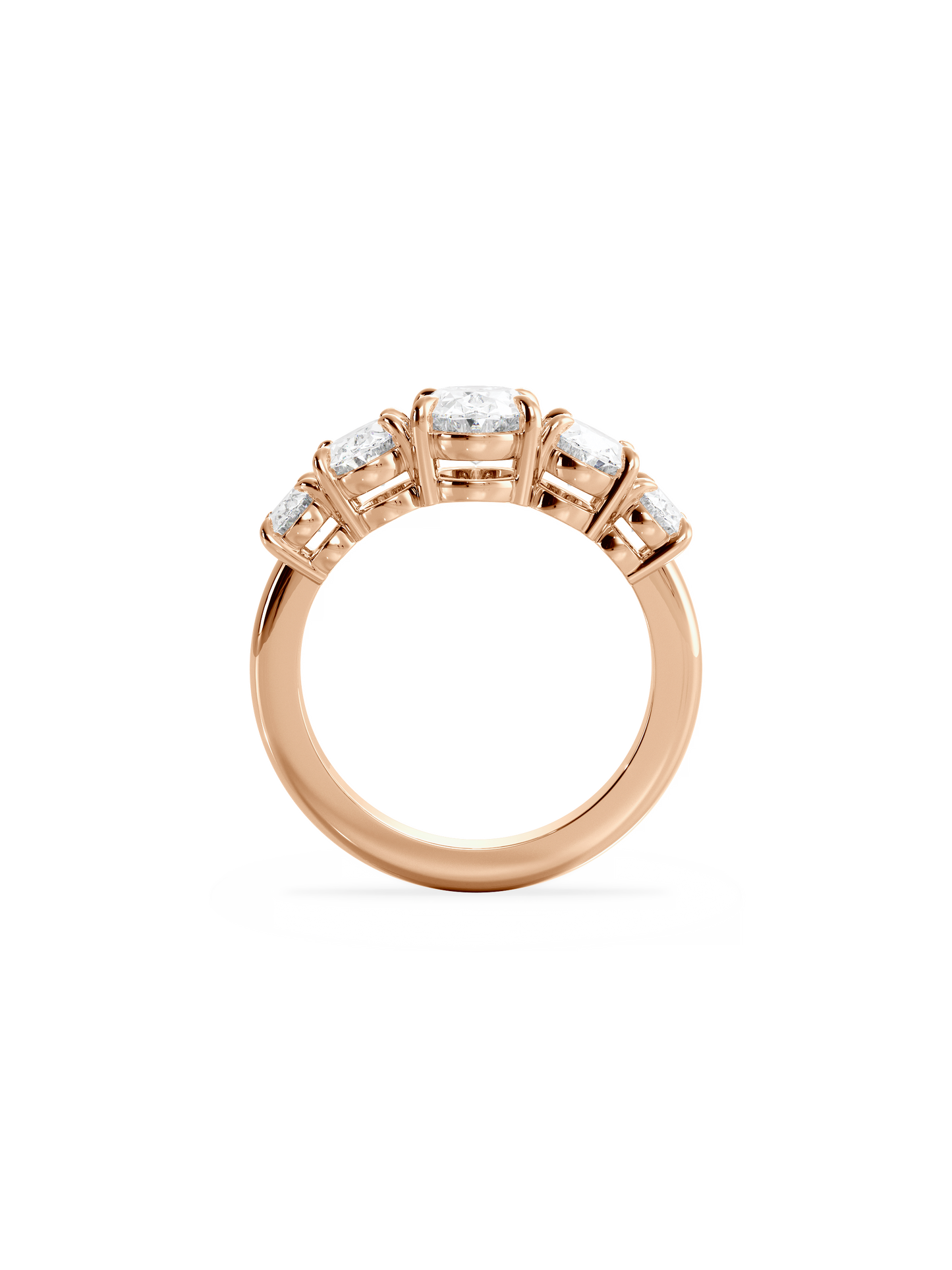 Five Stone-Oval Lab Grown Diamond Engagement Ring