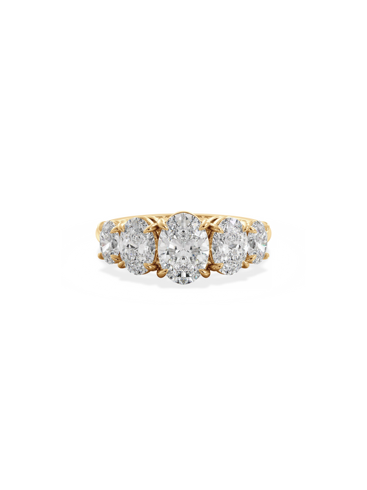 Five Stone-Oval Lab Grown Diamond Engagement Ring