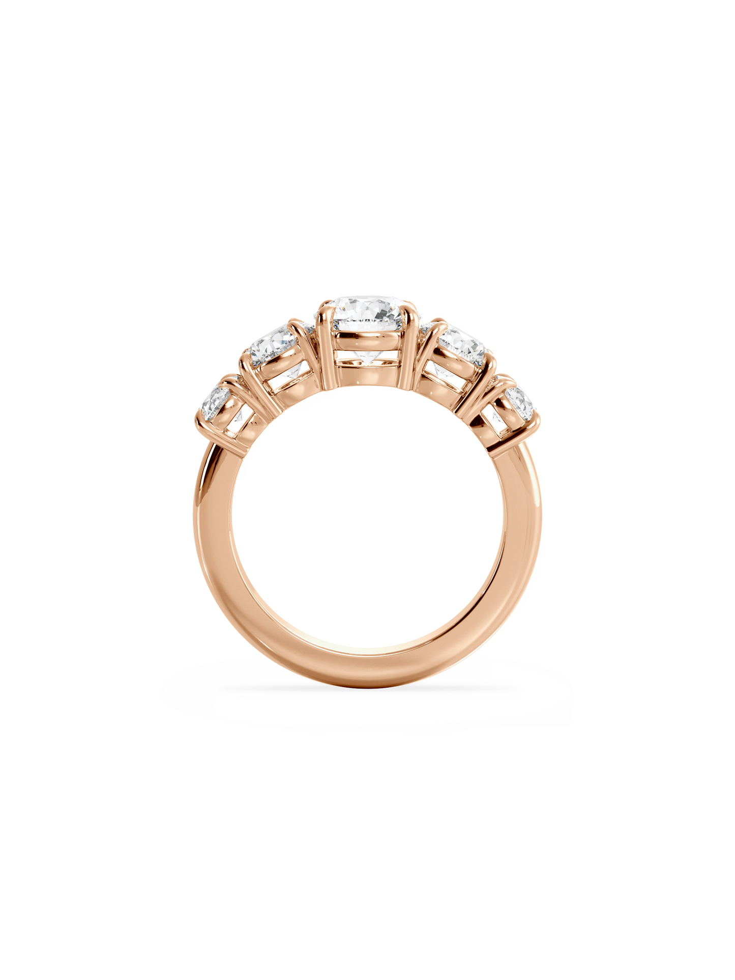 Five Stone-Round Lab Grown Diamond Engagement Ring