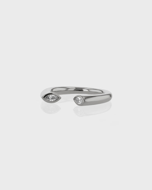 0.50 TCW Marquise  Lab Grown Diamond  Half Open Wedding Band 2