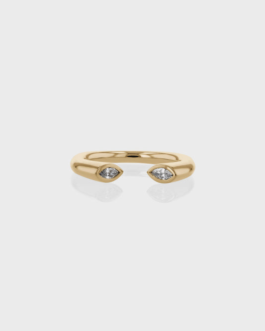 0.50 TCW Marquise Lab Grown Diamond Half Open Wedding Band 1