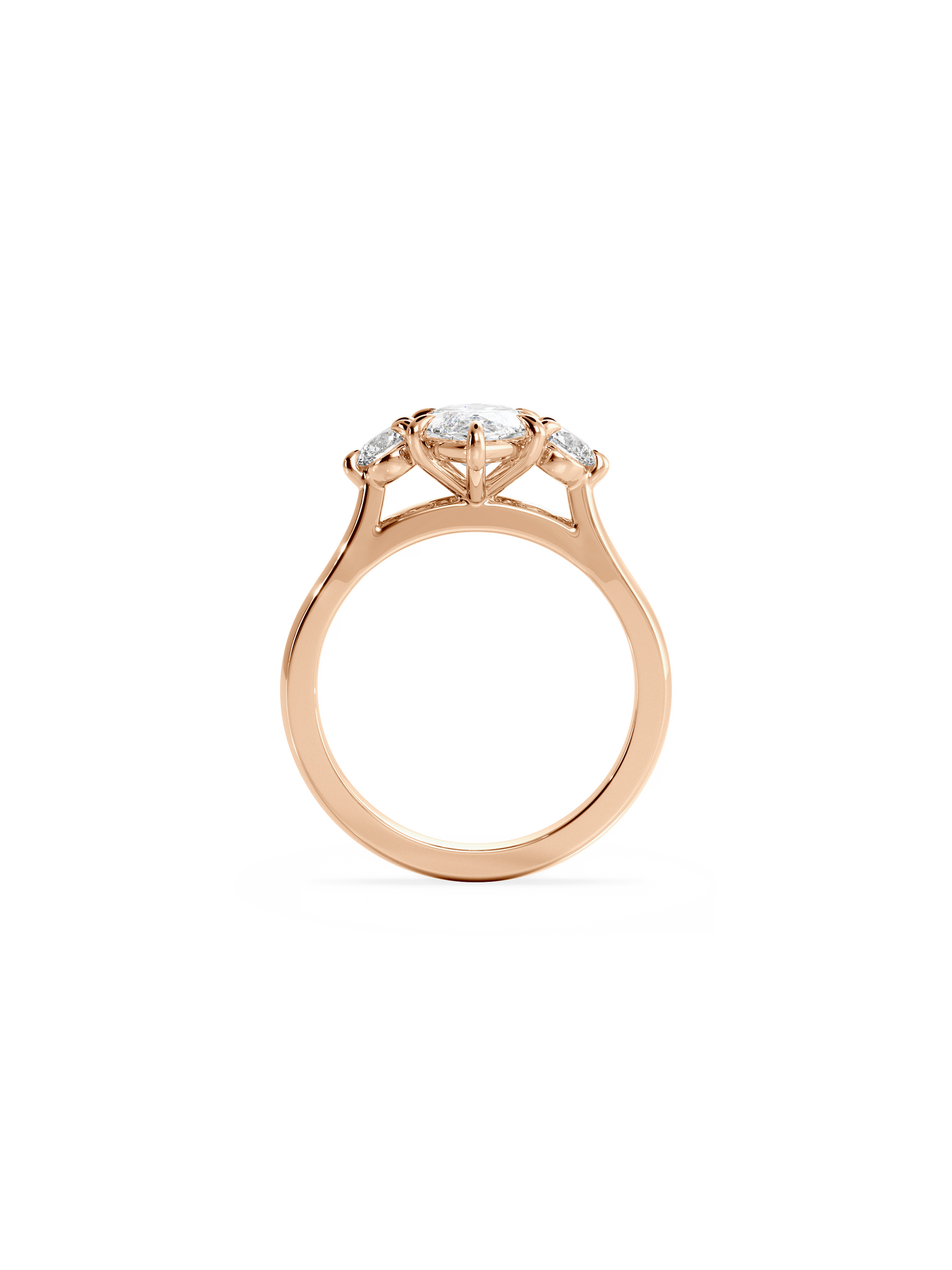 Three Stone-Marquise Lab Grown Diamond Engagement Ring