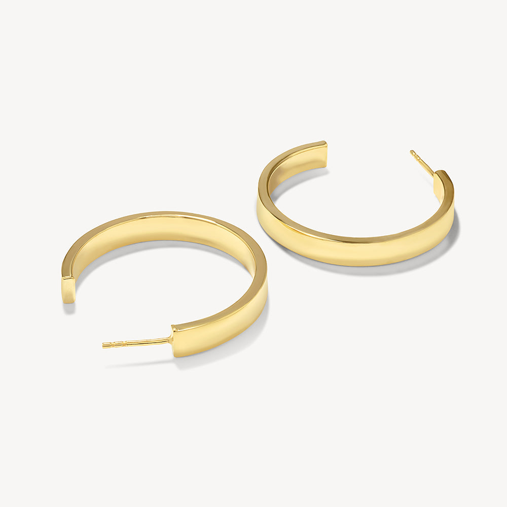 Plain Flat Hoop Earrings 5