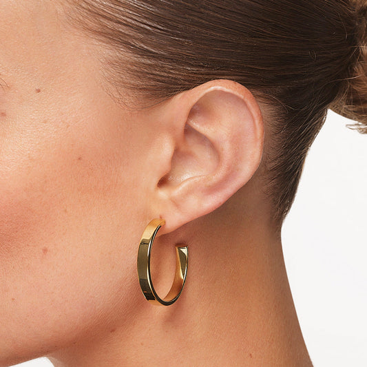 Plain Flat Hoop Earrings 2