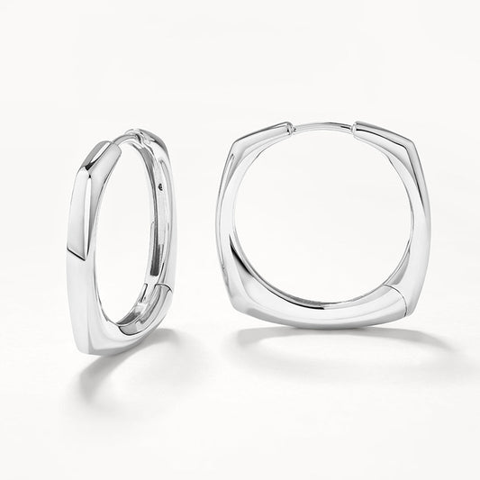 Square Edge Hoop Earrings 1