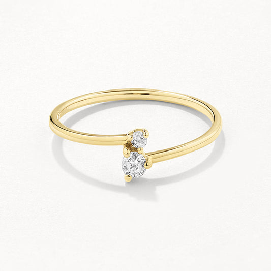 Elegance Defined: 0.09 CT Round Lab Grown Diamond Open Wedding Band in Gold 1