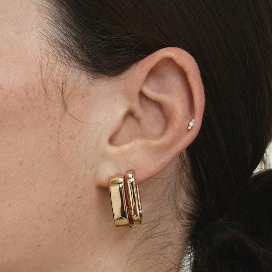 Radiant Gold Luxe Hoop Earrings 2