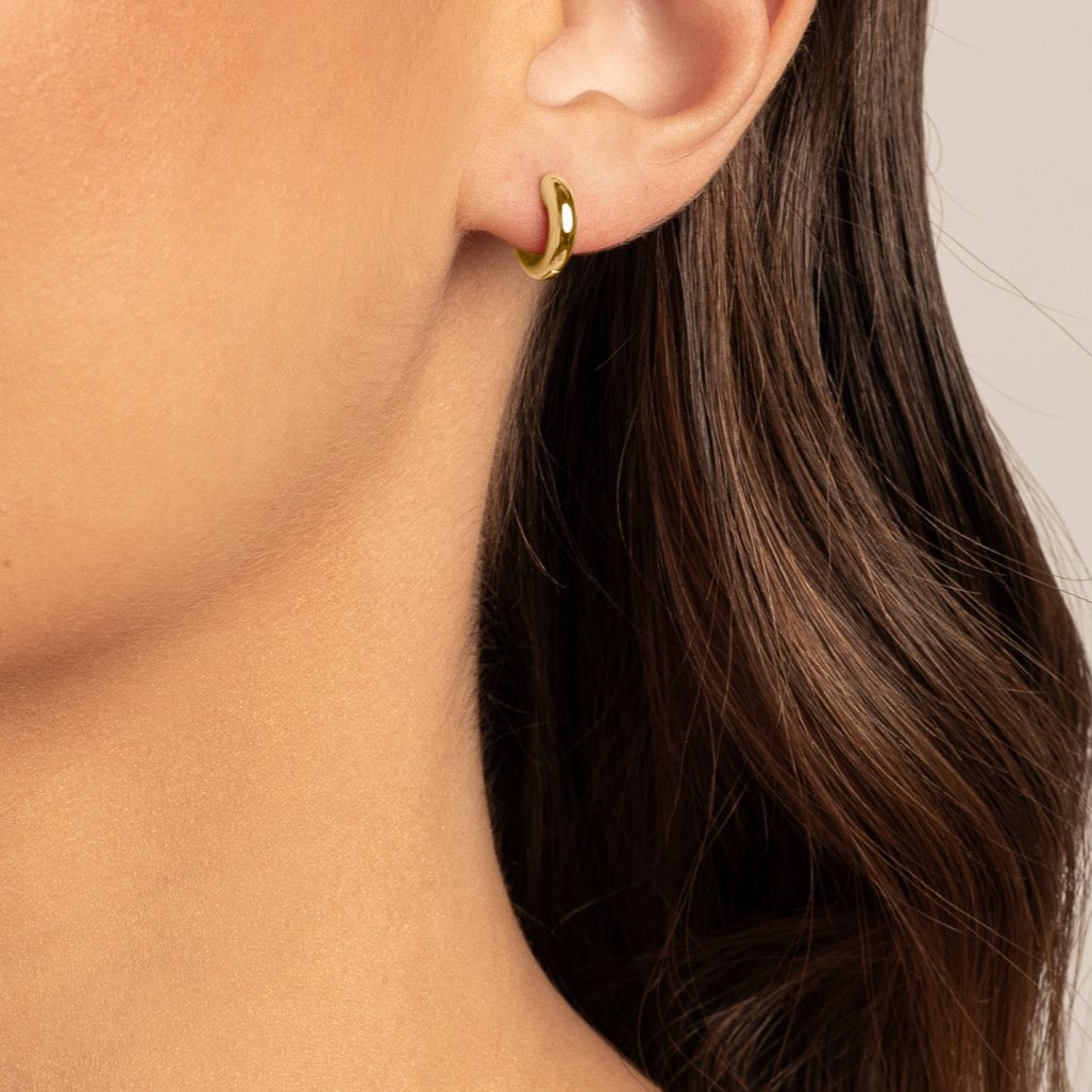 Elegant Gold Mini Huggie Hoops Earrings 12