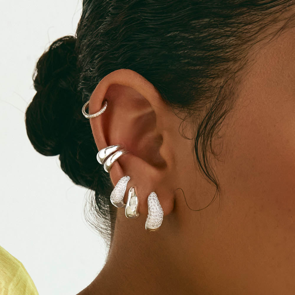 0.50 TCW Round Lab Grown Diamond Hoop Earrings 8