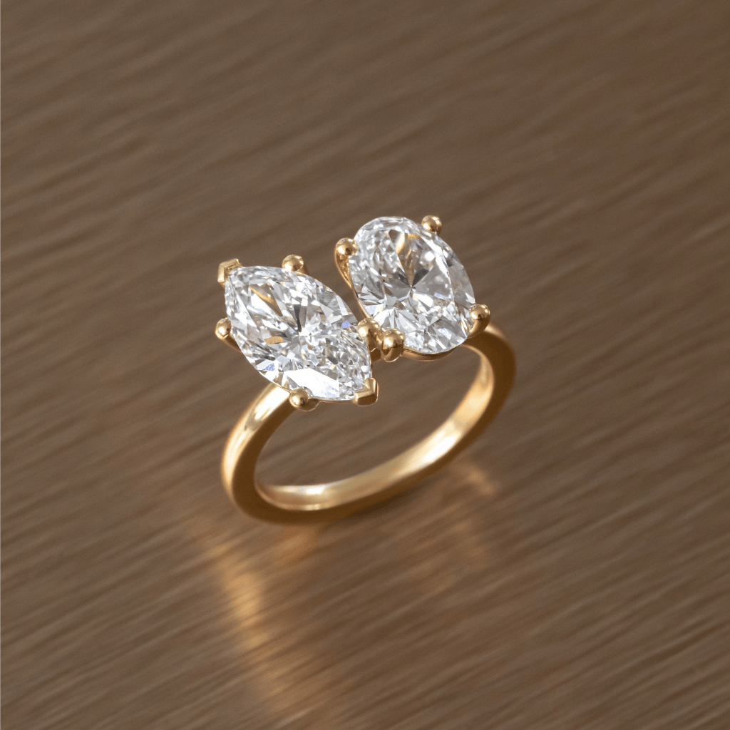 Toi Et Moi-Marquise & Oval Lab Grown Diamond Engagement Ring