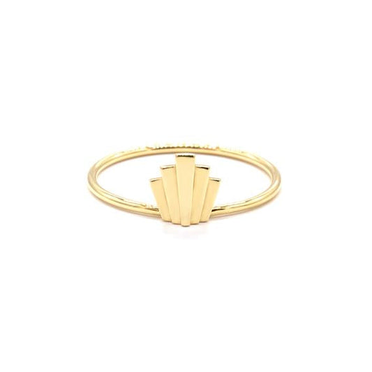 Elegant Solid Gold Geometric Wedding Band - Natalie Marie Lili Design 1
