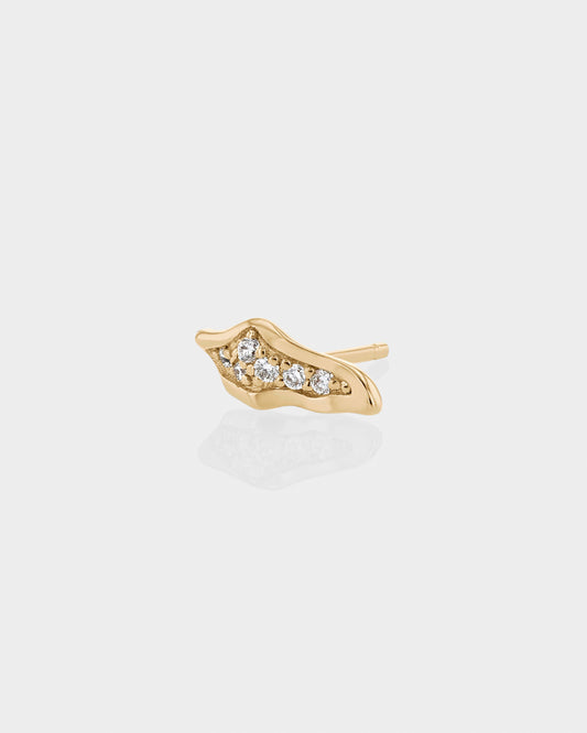 0.03 Carat Round Lab Grown Diamond Leaf Stud Earrings 1