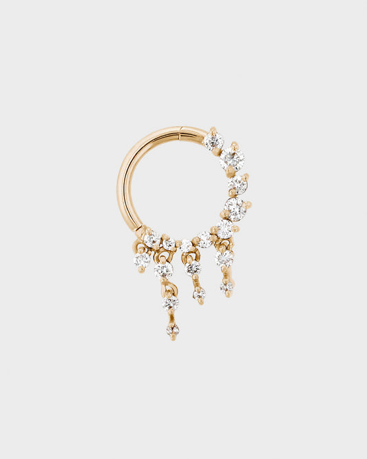 Radiant Elegance: 0.05 TCW Round Lab-Grown Diamond Drip Hoops 1