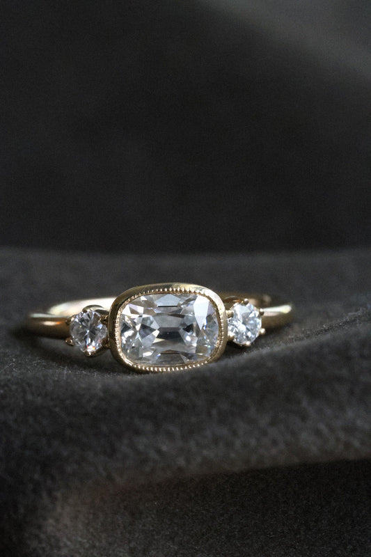 Solitaire Cathedral- 1.8 CT Cushion Lab Grown Diamond Wedding Band