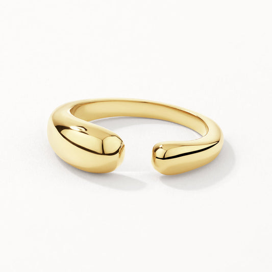 Elegant Gold Open Curve Wedding Band 1