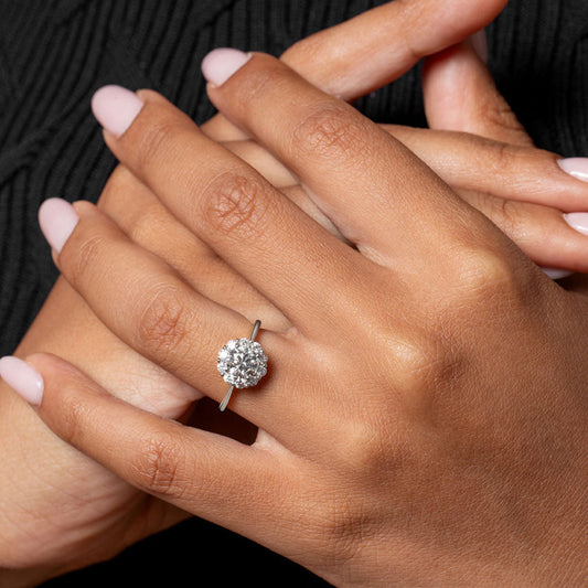 Halo-1.0 CT Round Lab Grown Diamond Engagement Ring