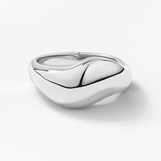 Sculpted Silver Wave Ring 1