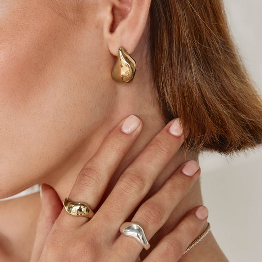 Gold Sculpted Earrings 2