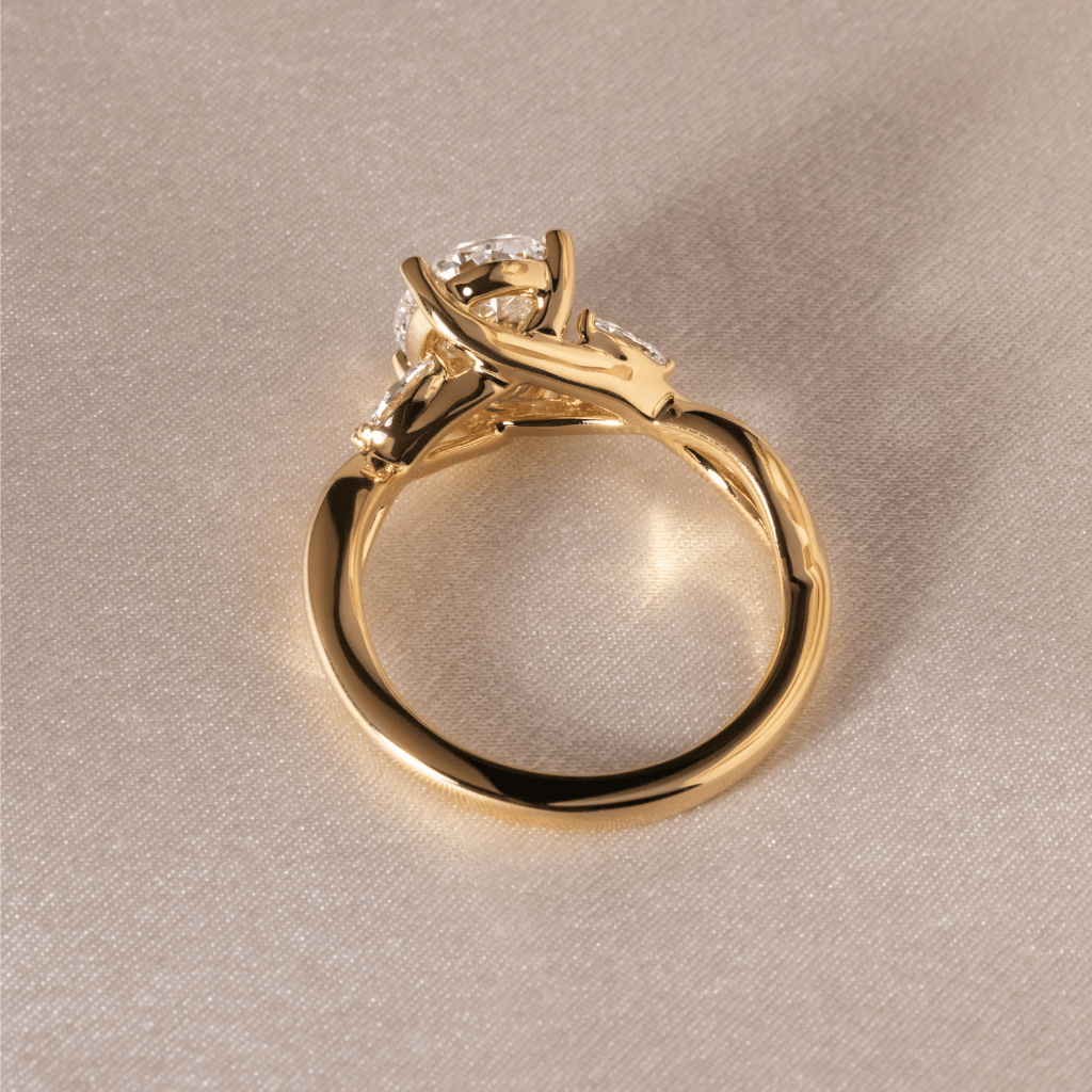 Cluster & Criss Cross-Oval Lab Grown Diamond Engagement Ring
