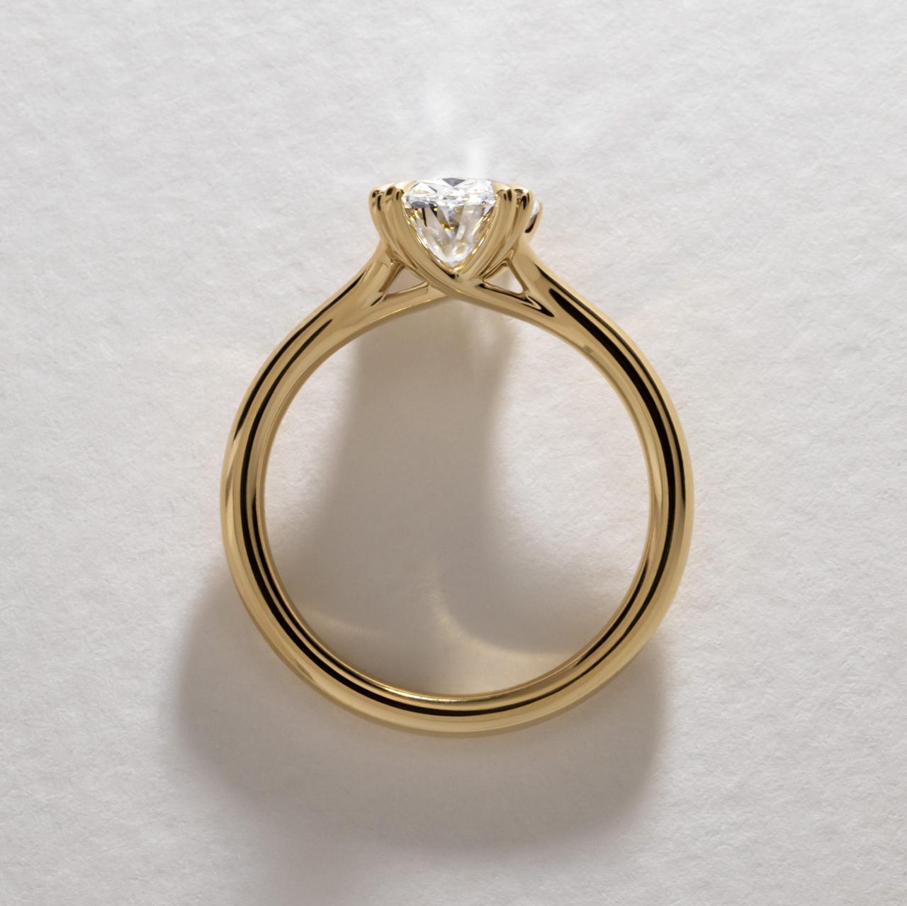 Solitaire & Split Shank-Oval Lab Grown Diamond Engagement Ring