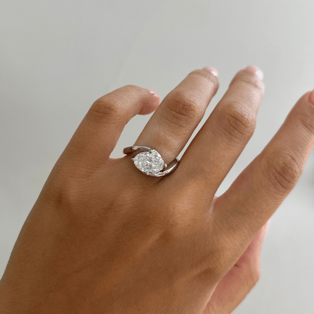 Solitaire & Bypass-Oval Lab Grown Diamond Engagement Ring