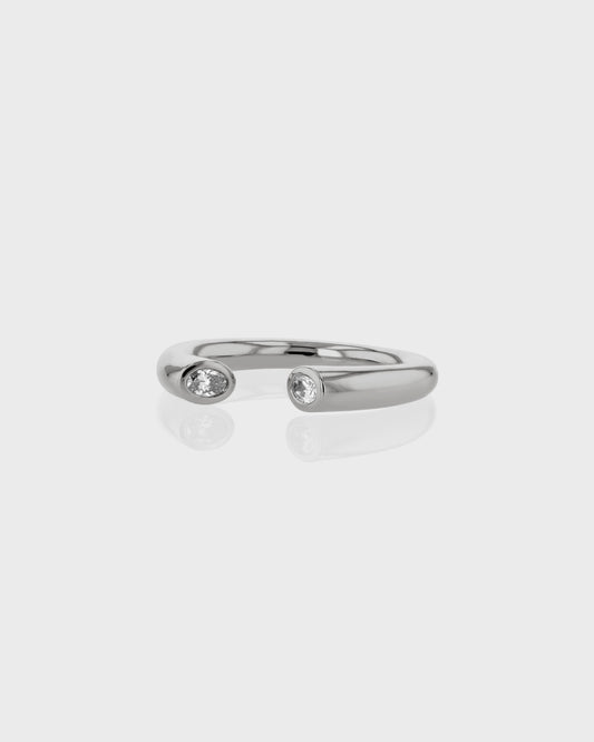 0.50 TCW Oval Lab Grown Diamond Half Open Wedding Band 2