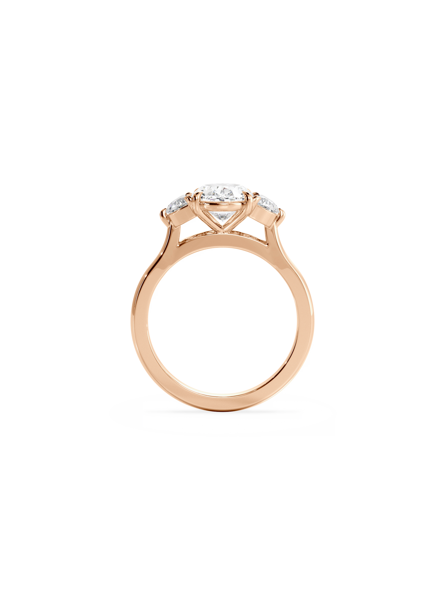 Three Stone-Oval Lab Grown Diamond Engagement Ring