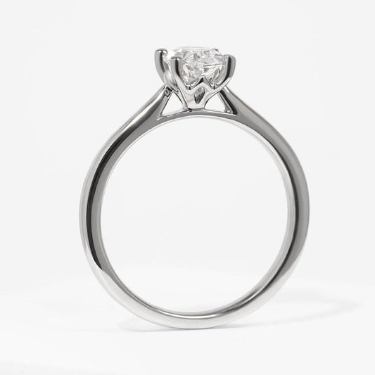 Solitaire-0.75 CT Oval Lab Grown Diamond Engagement Ring