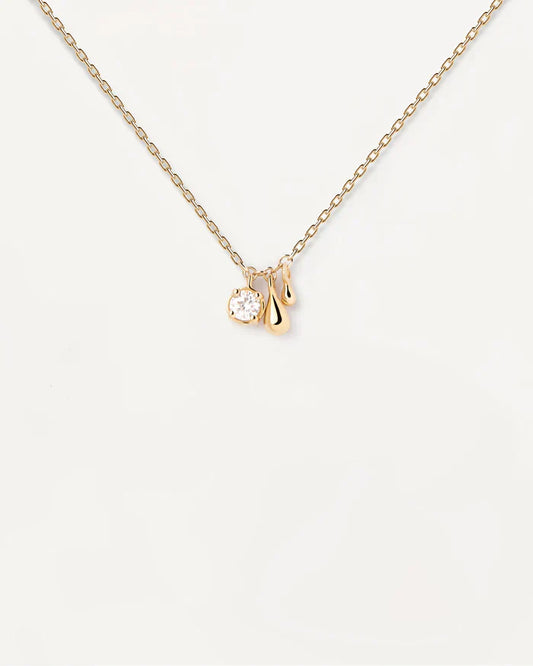 Radiant Lab Grown Round Diamond Solitaire Necklace in Gold 2