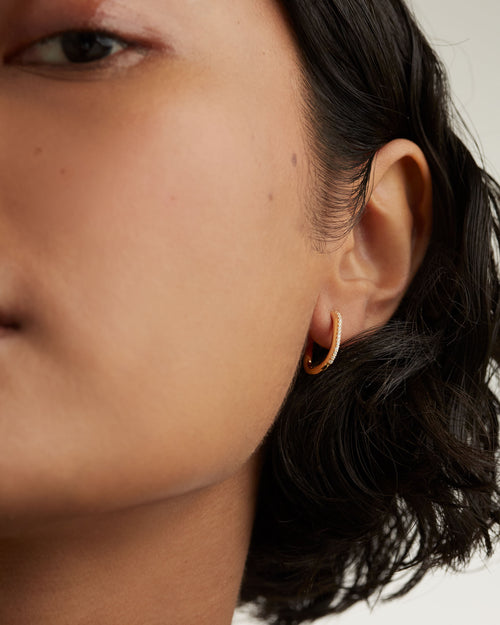 Elegant 0.10 TCW Lab Grown Diamond Spike Hoop Earrings 2