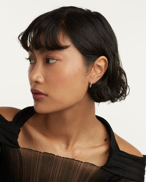 Elegant 0.10 TCW Lab Grown Diamond Spike Hoop Earrings 5