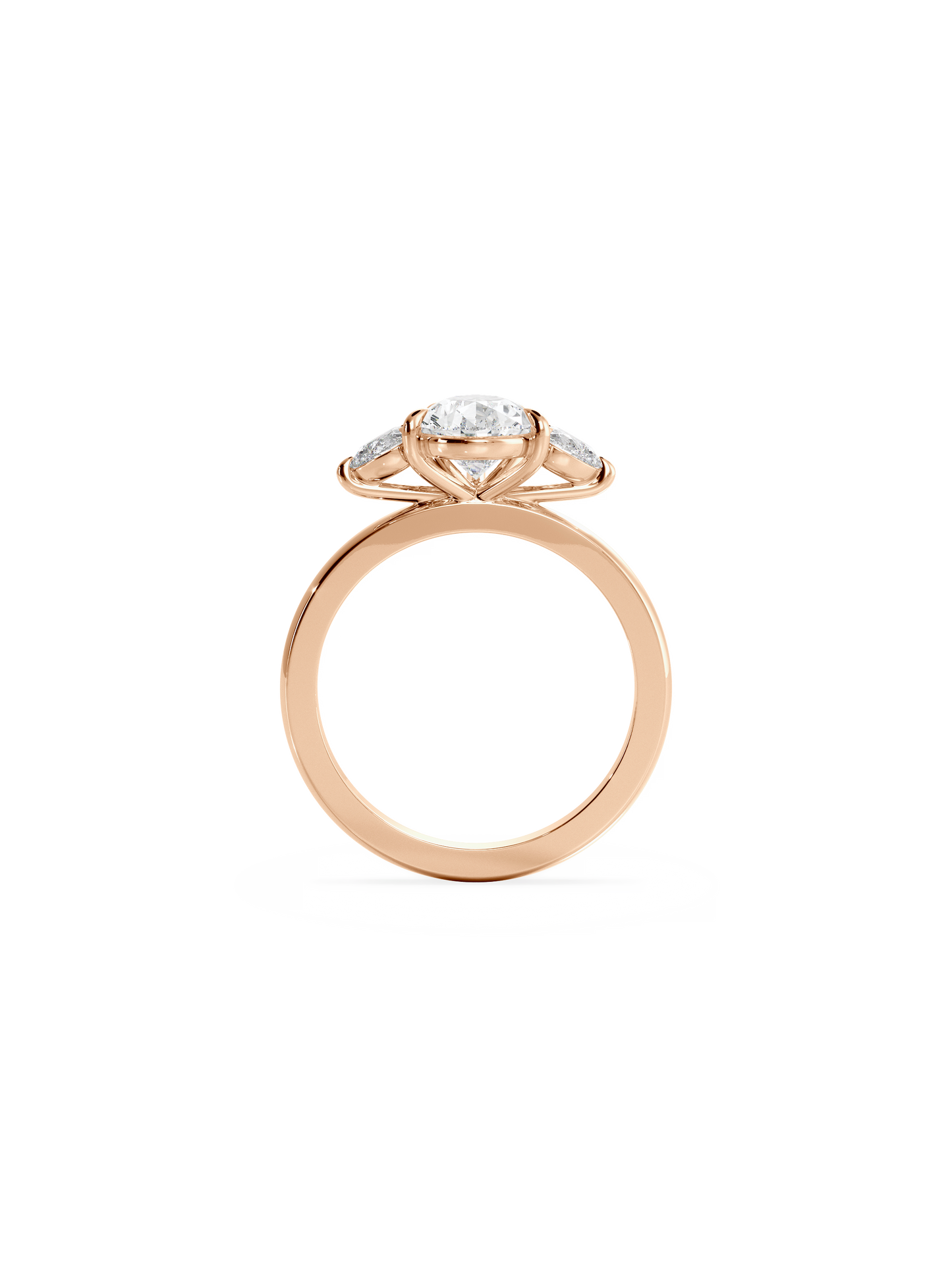 Three Stone-Pear Lab Grown Diamond Engagement Ring