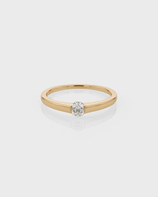 0.50 CT Round Lab Grown Diamond Solitaire Gold Engagement Ring 1