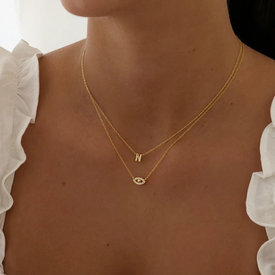 Elegant Silver Initial "A" Pendant Necklaces