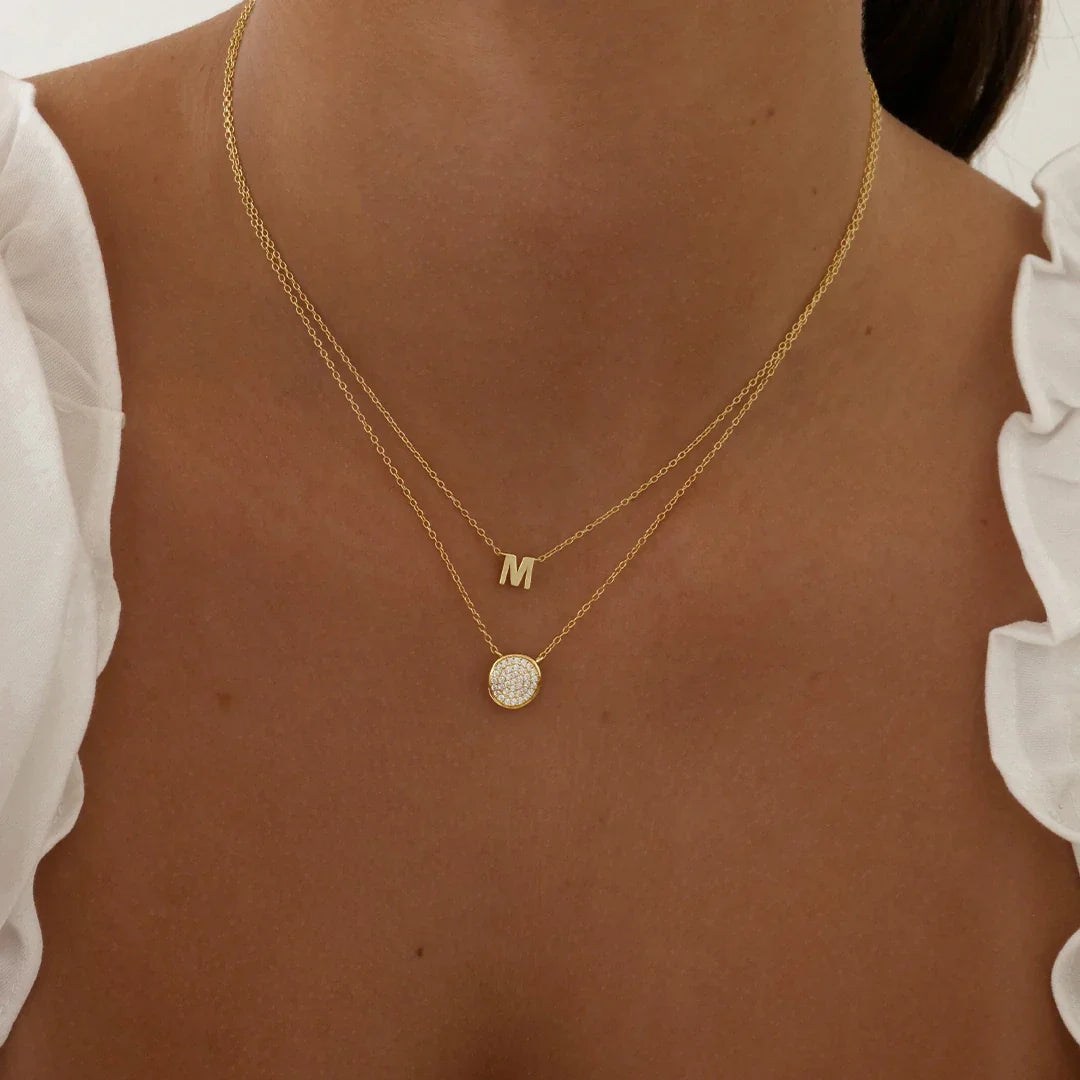 Elegant Silver Initial "A" Pendant Necklaces