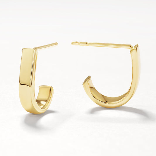 Plain Half Open Huggie Earrings 1