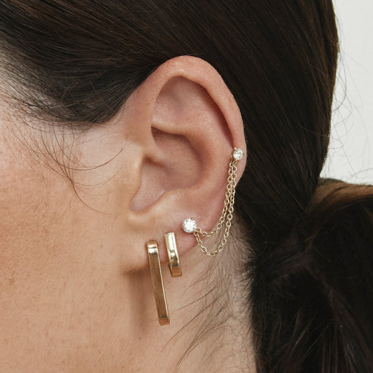 Plain Half Open Huggie Earrings 2