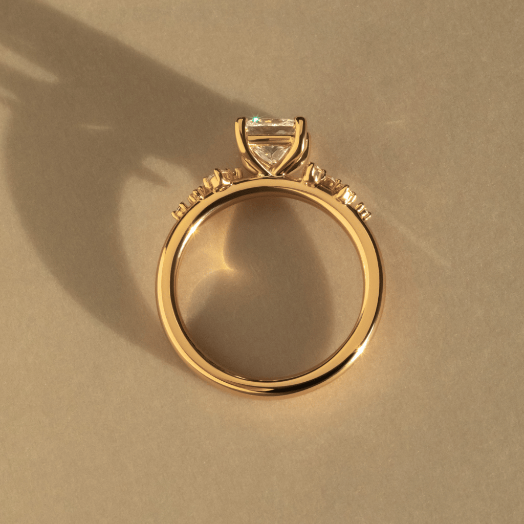 Cluster-Princess Lab Grown Diamond Engagement Ring